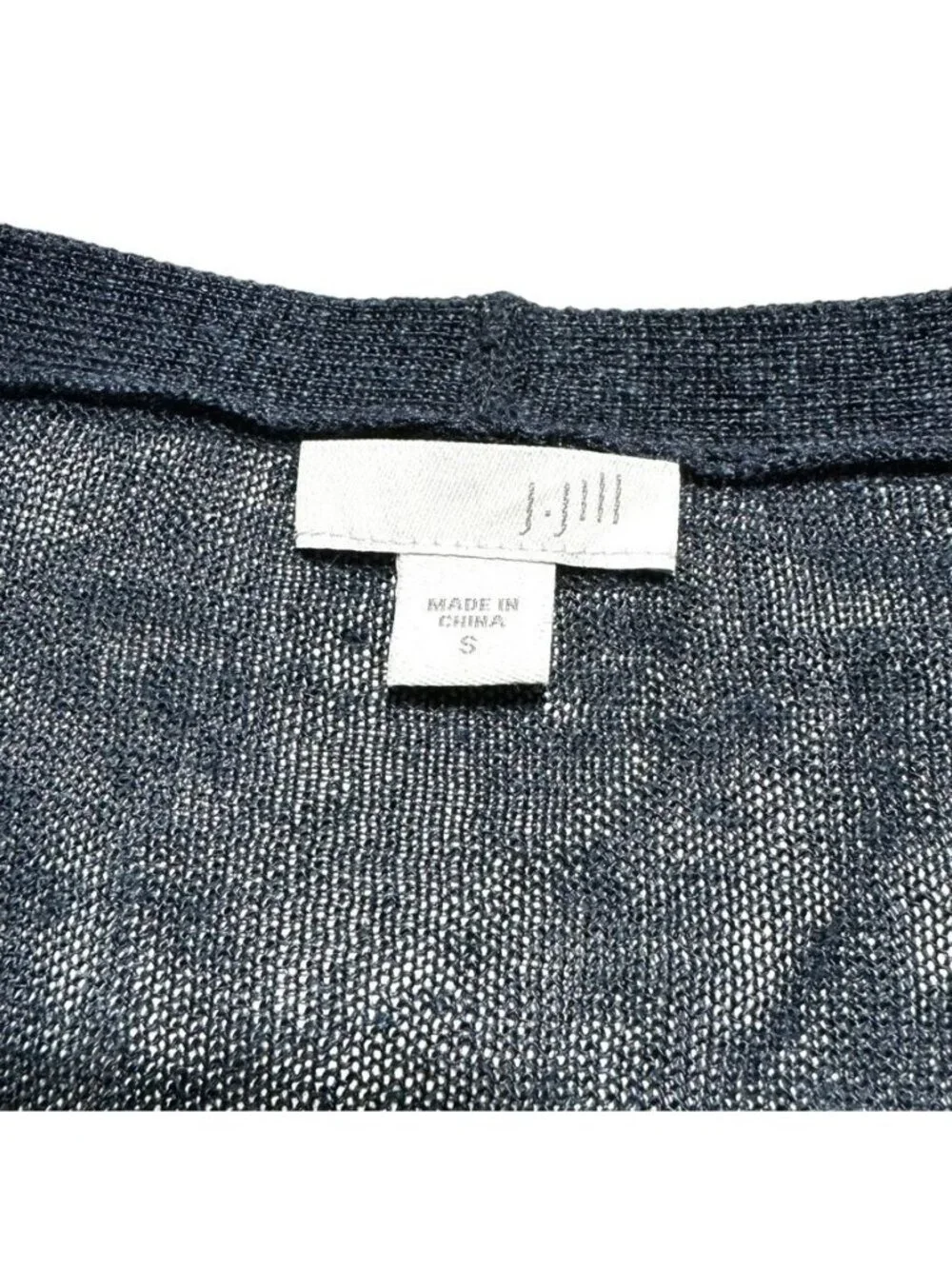 J. Jill Blue Linen Long Striped Cardigan Blue Size Small - Picture 2 of 8